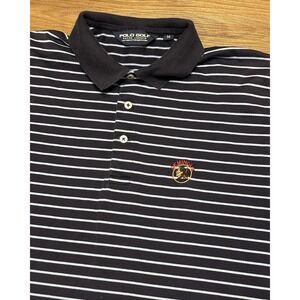 Polo Golf Ralph Lauren Seminole Golf Club Navy Blue Striped Polo Shirt Sz M